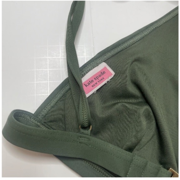 🎁 Kate Spade New York Scallop Wave V-Neck Bikini Top size Large - Picture 6 of 9